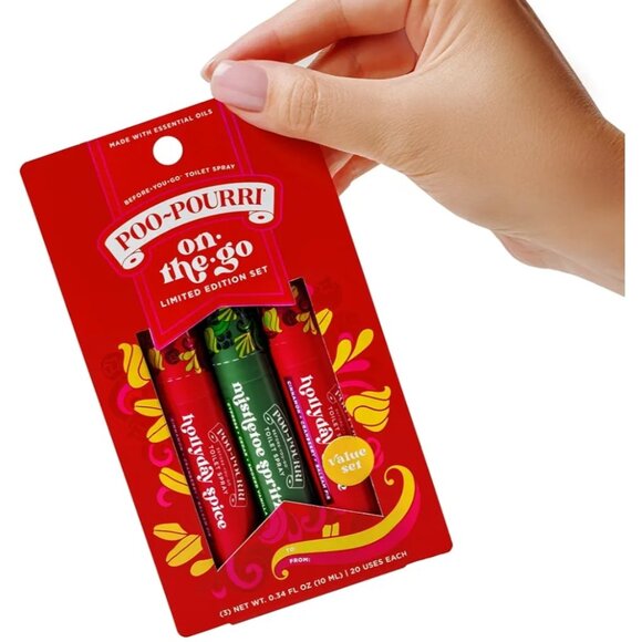 Poo-Pourri Holiday Spritzmas On-The-Go Travel Size 3pk Limited Edition Gift Set - Picture 4 of 4